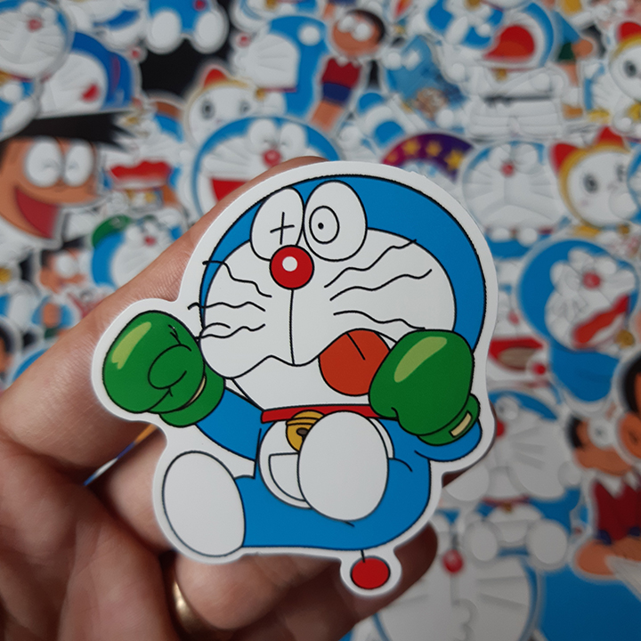 Bộ Sticker dán cao cấp chủ đề DORAEMON VÀ NHỮNG NGƯỜI BẠN - Dùng dán Xe, dán mũ bảo hiểm, dán Laptop