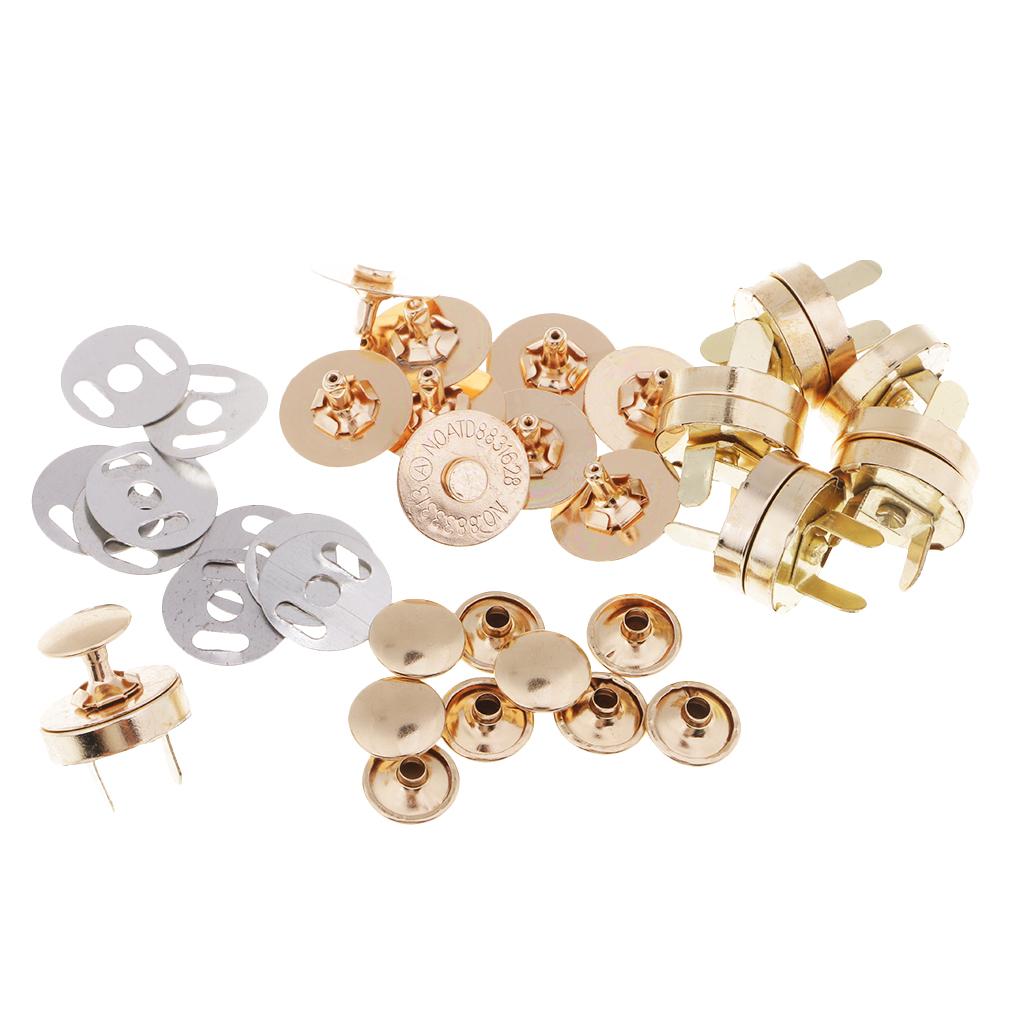 20 Bộ 18 Mm Kim Loại Từ Khóa Nút Túi Ví Cầm Vàng Bạc