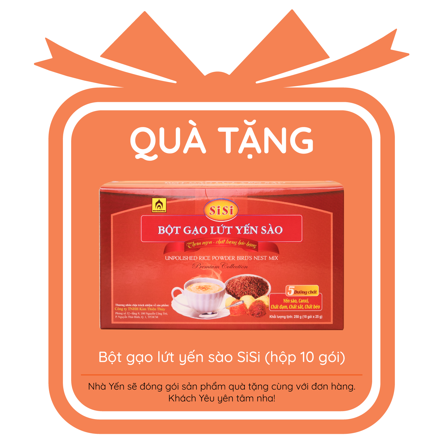 Đặc Sản Khánh Hòa - Combo 6 Hộp Bột Gạo Lứt Yến Sào SiSi Tặng 1 Hộp - Nhà Yến Nha Trang - Hộp 10 Gói - Bột Gạo Lứt Giảm Cân - Hàng Chính Hãng