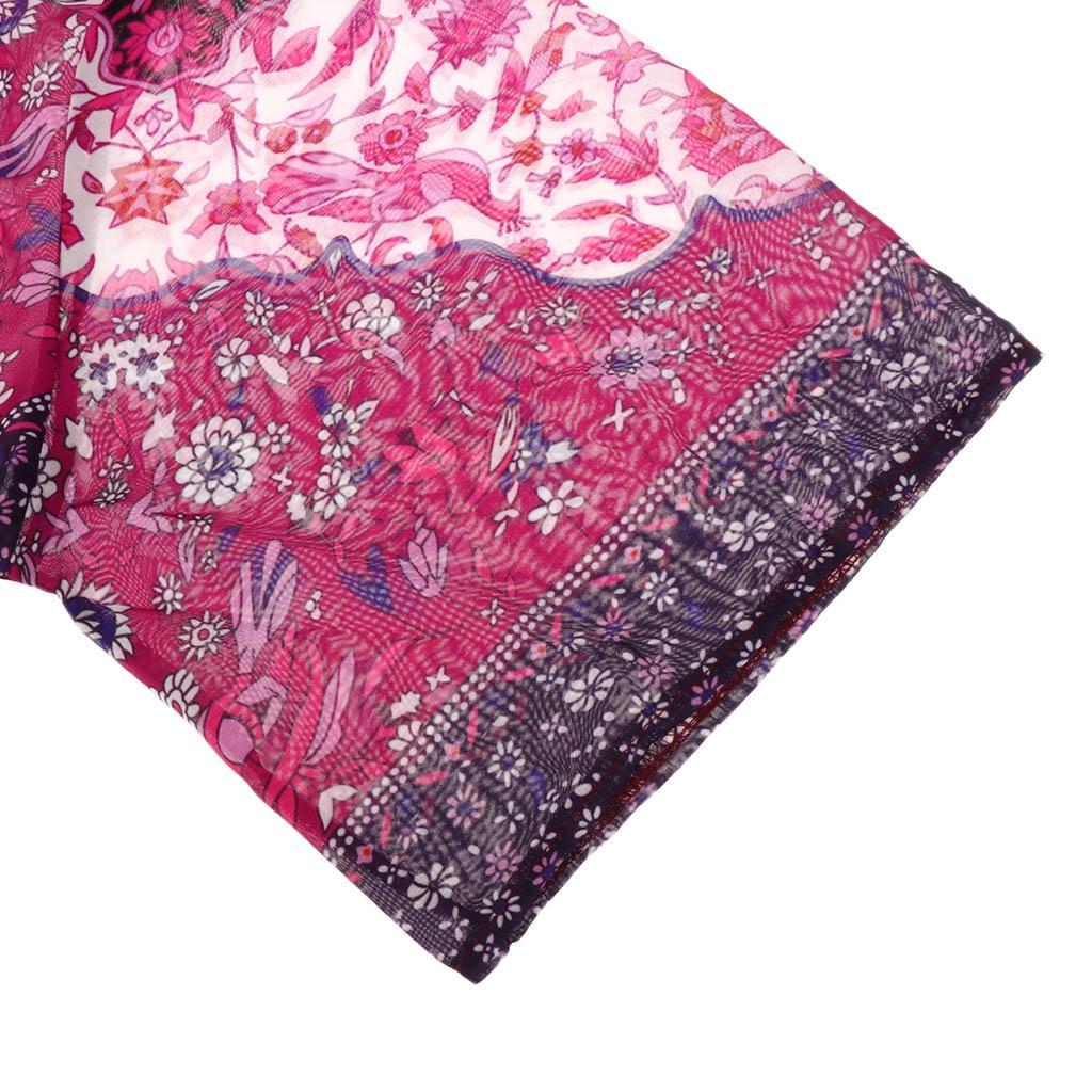 Purple Flower Fashion Flower Printing Chiffon Cardigan Coat Beach Cover UP