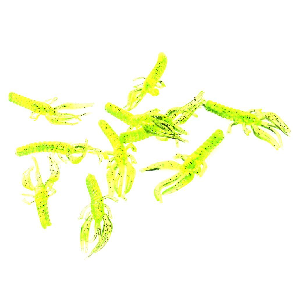 10 x Rubber Crayfish Shrimp Lures for Jig Or Drop Shot Fishing Perch 5.5cm