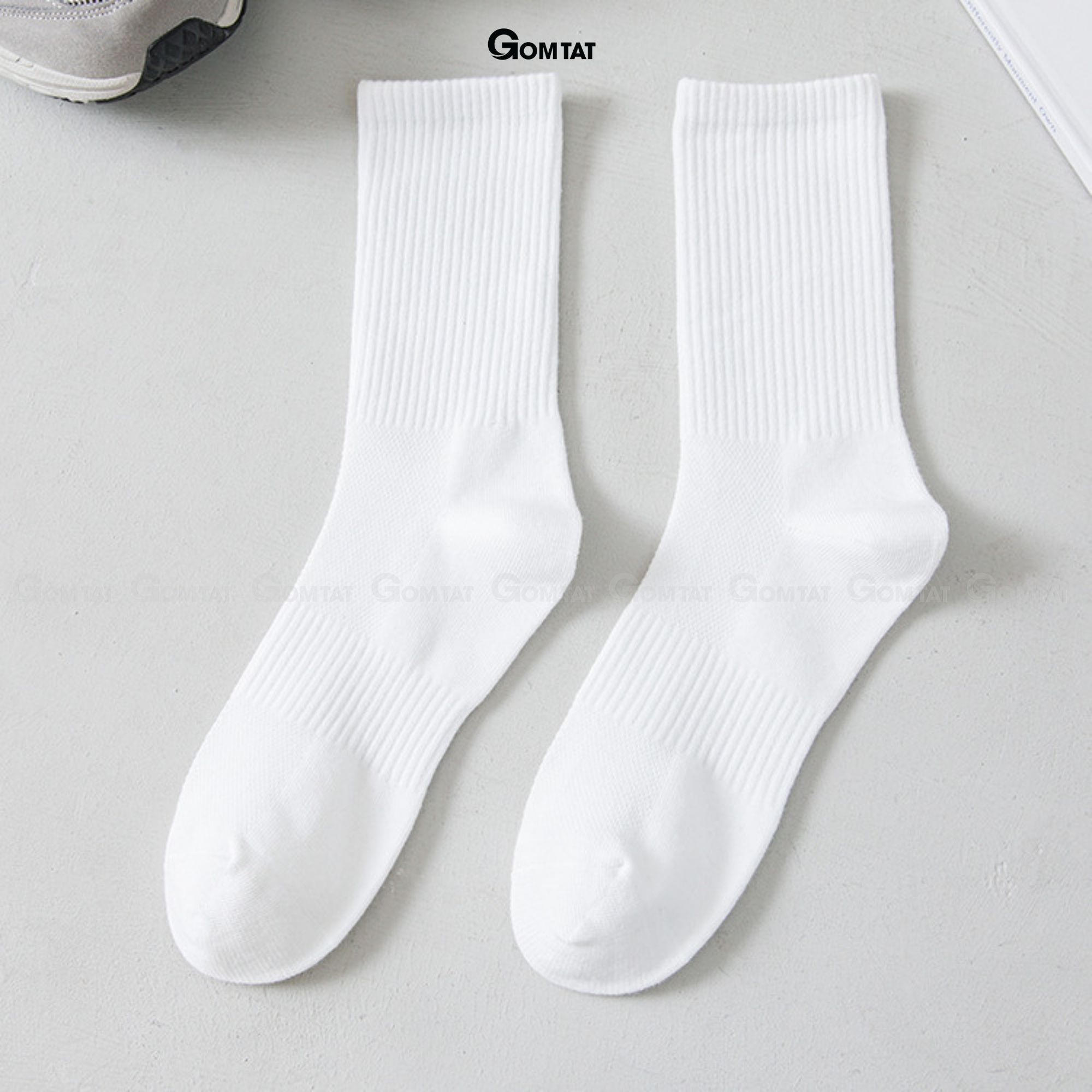 Combo 10 Đôi Tất Cổ Cao Trơn Màu Unisex, Vớ Nam Nữ Cổ Cao Êm Mềm Đi Mát - KLB-TRONCAO-GANTAM-CB10