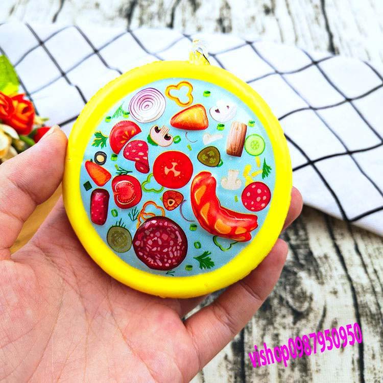 ĐỒ CHƠI SQUISHY MÓC KHÓA BÁNH PIZATRON mã HVX27 Ggiá như sỉ