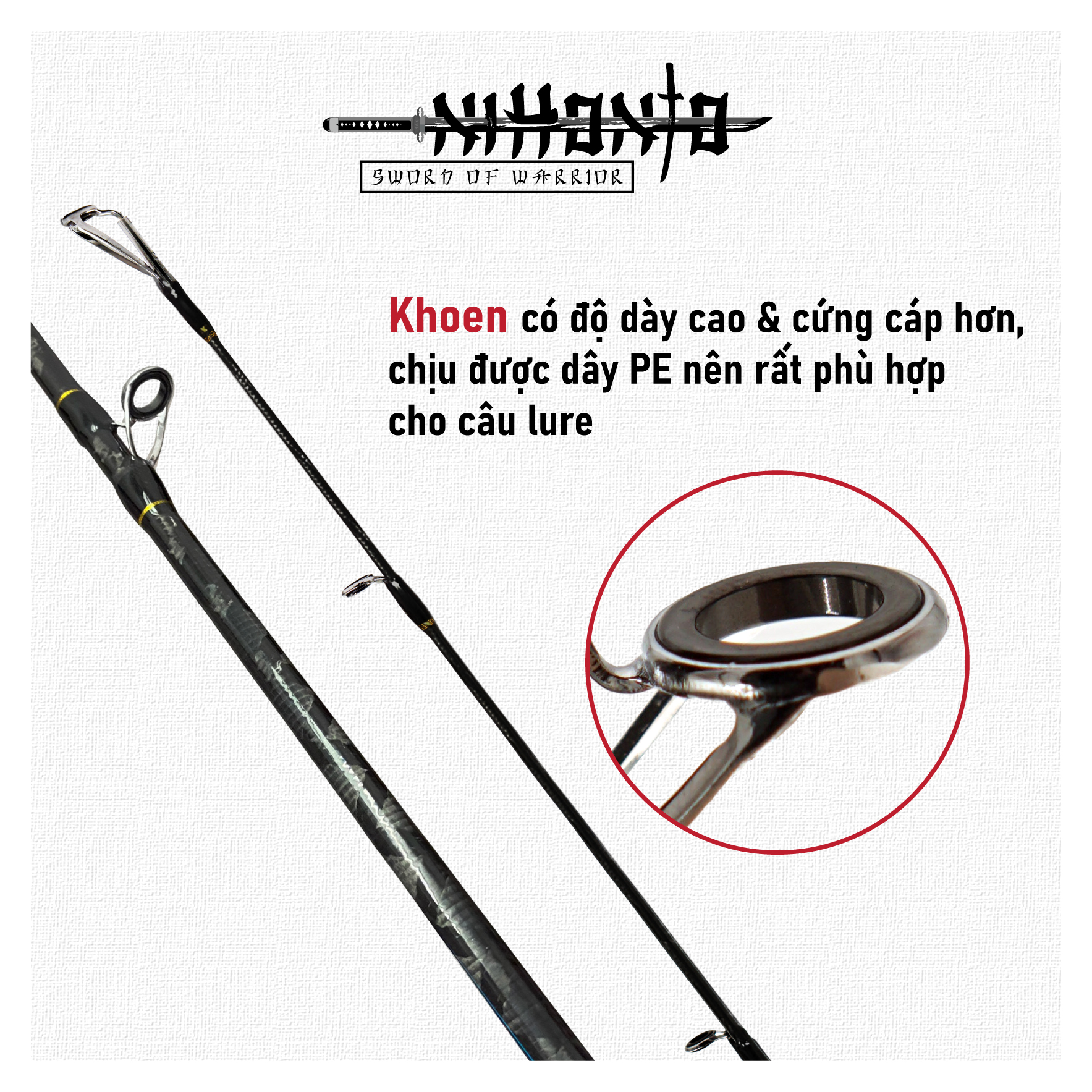 Cần câu Nihonto 172RF-2 (gắn máy ngang) - lure mồi giả cá lóc chẽm