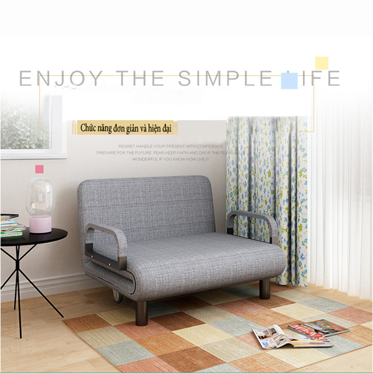 Ghế sofa gấp gọn đa năng rộng 80cm, 100cm, 120cm, giường sofa gấp gọn thành ghế