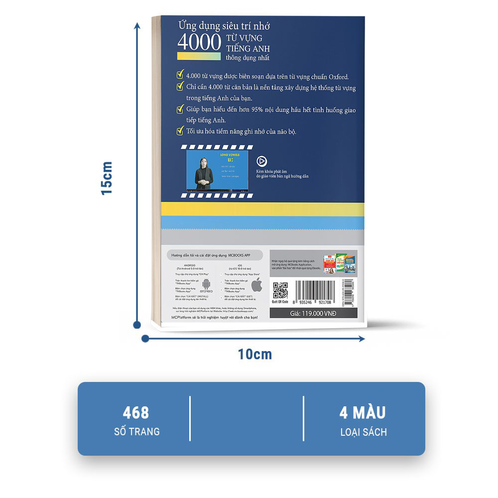 Sách Ứng Dụng Siêu Trí Nhớ 4000 Từ Vựng Tiếng Anh Thông Dụng Nhất Dành Cho Người Học Cơ Bản - Học Kèm App Online