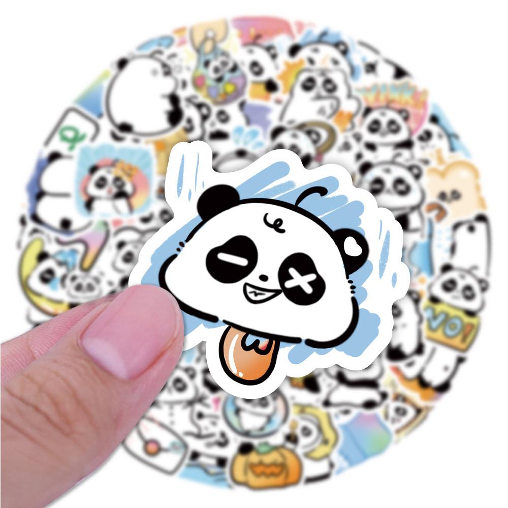 Sticker GẤU TRÚC MẮT LÁC hoạt hình cute trang trí mũ bảo hiểm,guitar,ukulele,điện thoại,sổ tay,laptop-mẫu S109