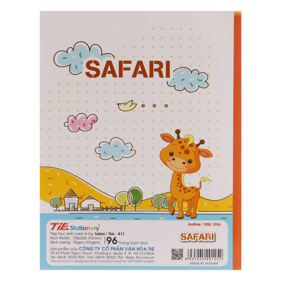 Lốc 10 Quyển Tập Safari TIE TSA-R17 Caro 4 Ôly 96 Trang - Mẫu Ngẫu Nhiên