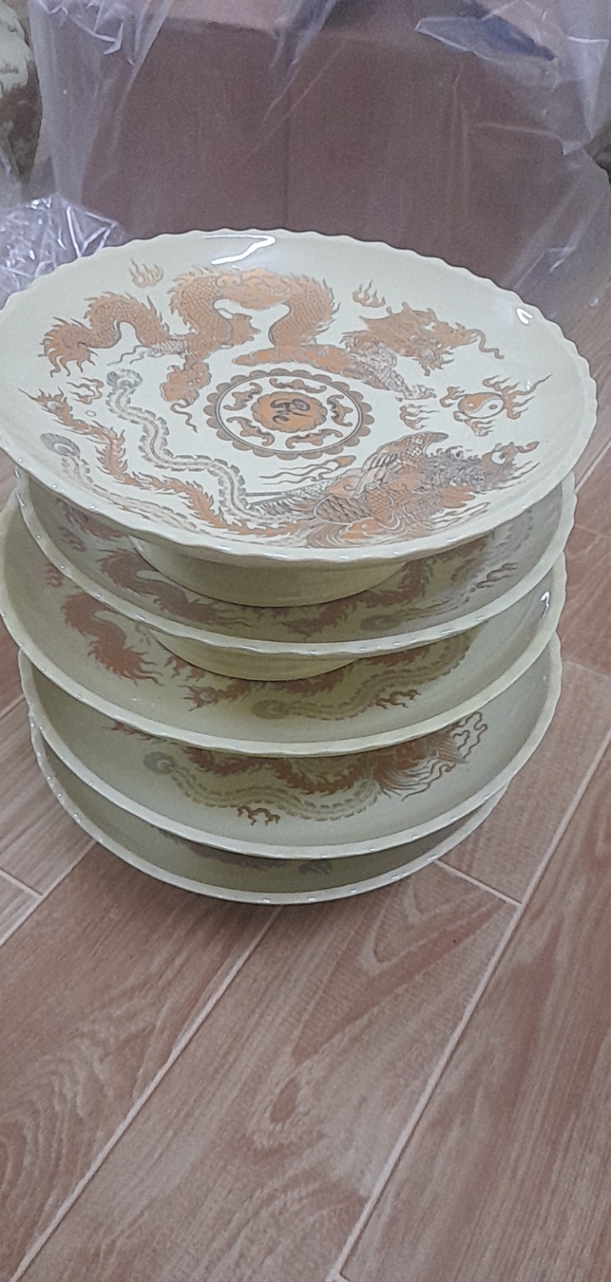 Mâm bồng, mâm ngũ quả thờ cúng màu vàng kim bát tràng