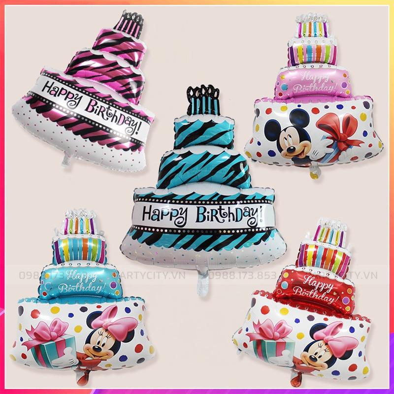 Bong bóng bánh sinh nhật nhiều mẫu trang trí sinh nhật bé trai bé gái