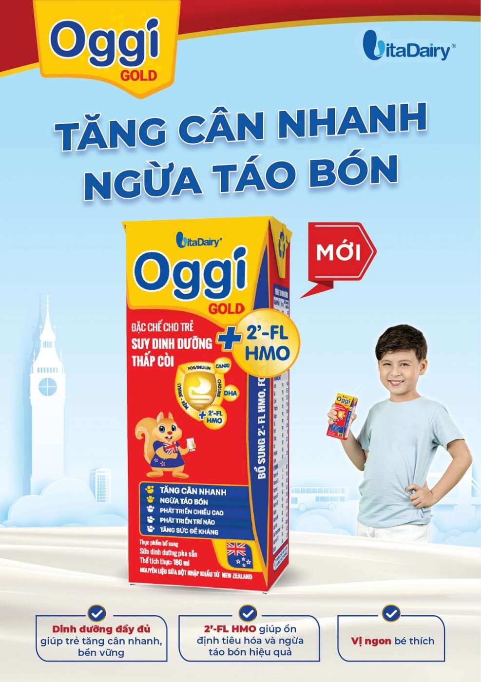 Thùng sữa bột pha sẵn Oggi suy dinh dưỡng 180ml (Thùng 48 hộp)