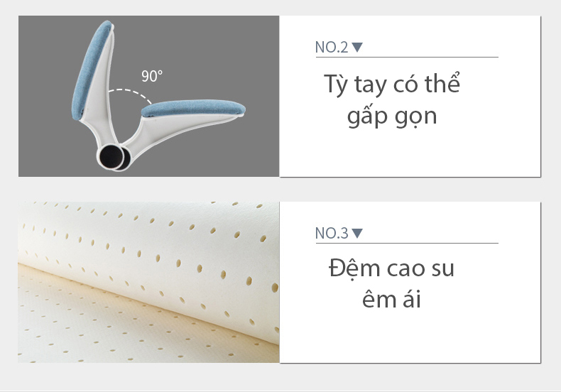 Ghế ngồi học đệm cao su non tay gấp 90 độ, tựa lưng cố định giúp định hình dáng ngồi RE0680