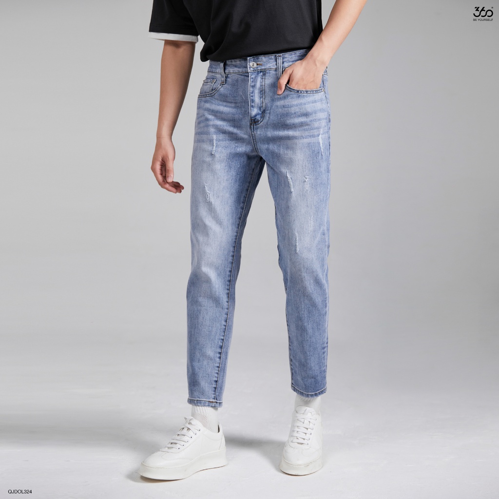 Quần jean nam slimfit thương hiệu 360 Boutique màu xanh denim - QJDOL324