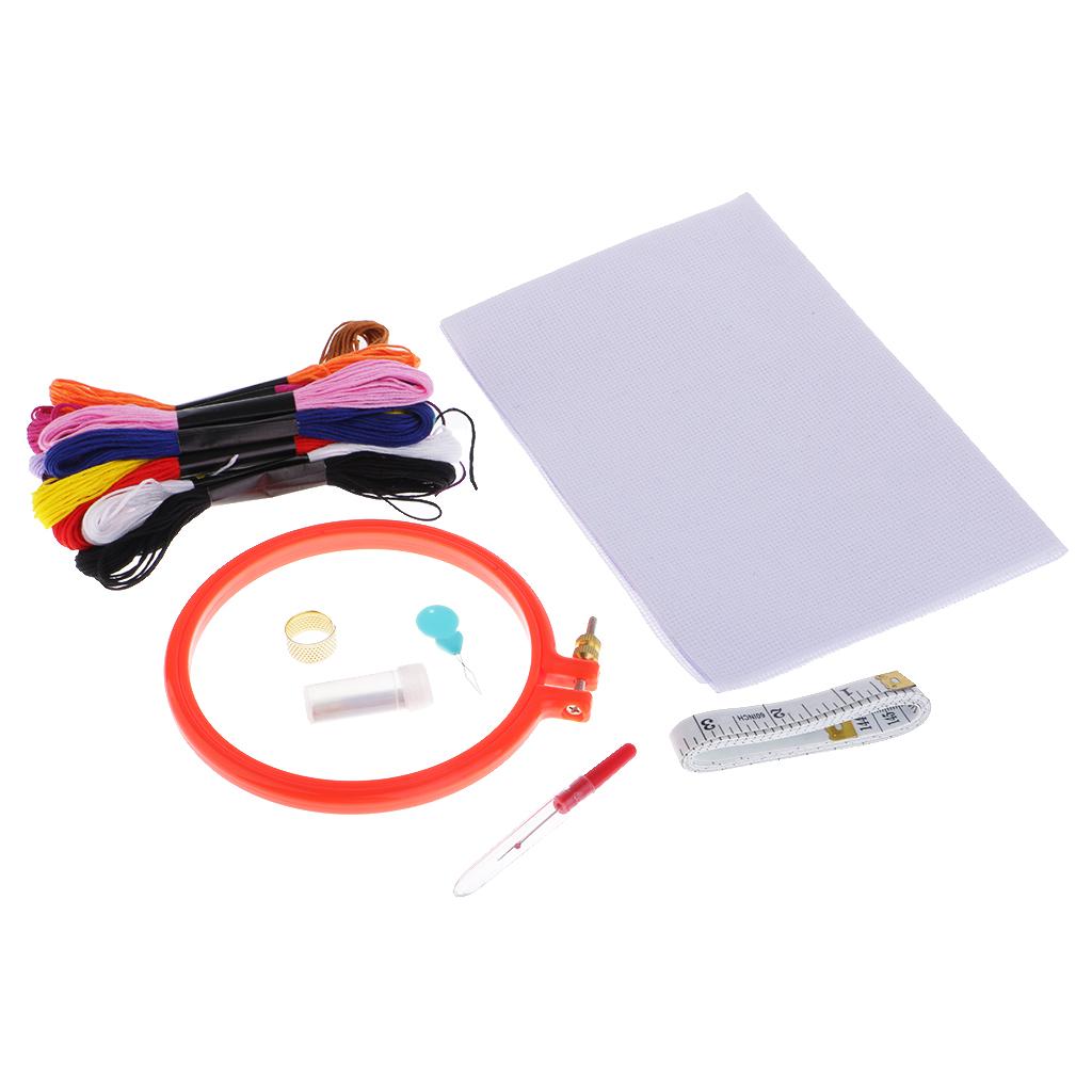 Embroidery Starter Kit for Adults Kids Woode Embroidery Hoop 12 Color Thread