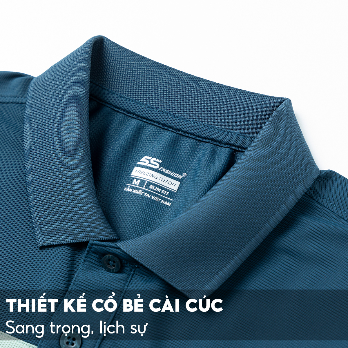 Áo Polo Nam 5S FASHION, Chất Freezing Làm Mát, Thiết Kế Sọc Ngang Trẻ Trung, Lịch Lãm, Phom Dáng Ôm Vừa Vặn