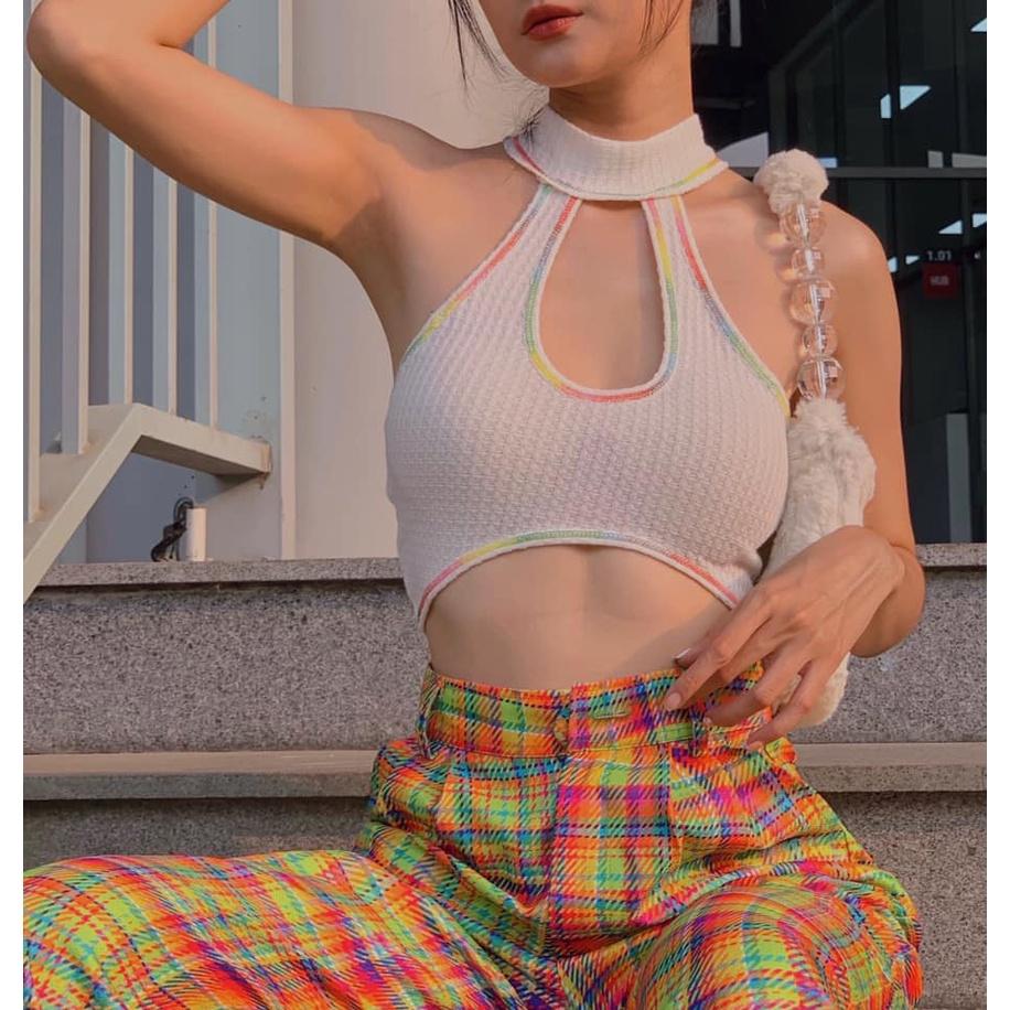 Áo Yếm Croptop Trắng TARTAN - 'Nữ Quyền' Croptop / White