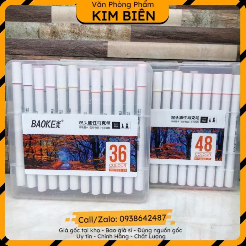 ️sỉ vpp,sẵn hàng️ Bộ bút lông tô màu 2 đầu Baoke MP2923 12/18/24/36 màu - VPP Kim Biên