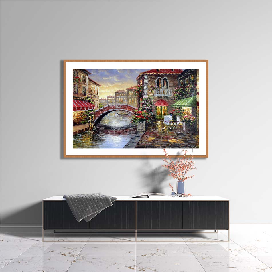 Tranh canvas phong cách sơn dầu - Phong cảnh Venice - PC017 - 120x80cm