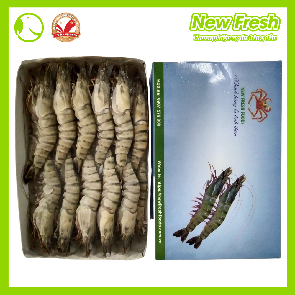 Tôm Sú Sinh Thái Nguyên Con Thịt Giòn Ngọt Giàu Omega3 Size 30-40 Con Hộp 1Kg
