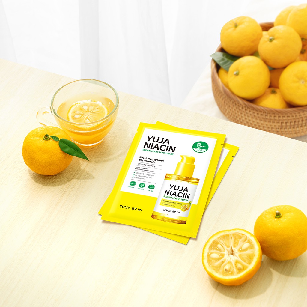 Combo 10 Mặt nạ dưỡng trắng sáng da Some By Mi Yuja Niacin 30 Blemish Care Serum Mask 25g