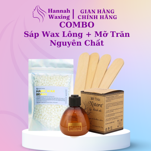 Combo Sáp Wax Lông + Mỡ Trăn nguyên chất hỗ trợ triệt lông hiệu quả, giúp se khít lỗ chân lông sau wax