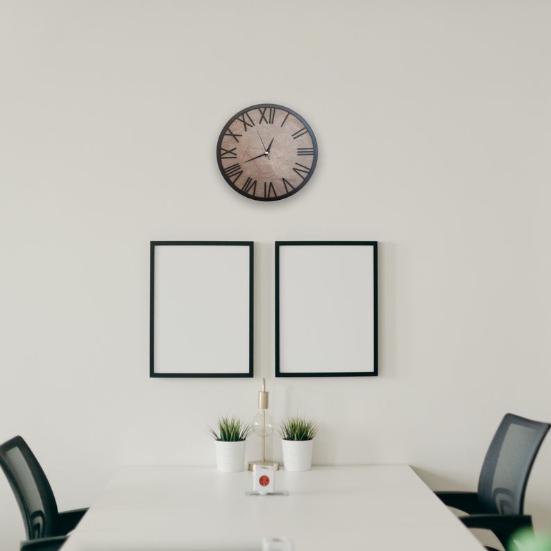 Đồng hồ gỗ treo tường chất liệu gỗ máy kim trôi thiết kế in theo yêu cầu decor trang trí nhà và quán cafe