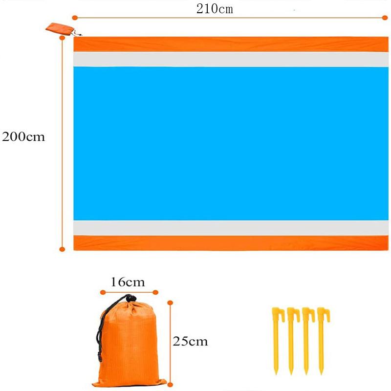 Bãi Biển Chăn Dã Ngoại Chăn Ngoài Trời Nylon Bãi Biển Thảm Di Động Nhẹ Chống Cát Chống Nước Cát Cho Du Lịch Đi Bộ Đường Dài