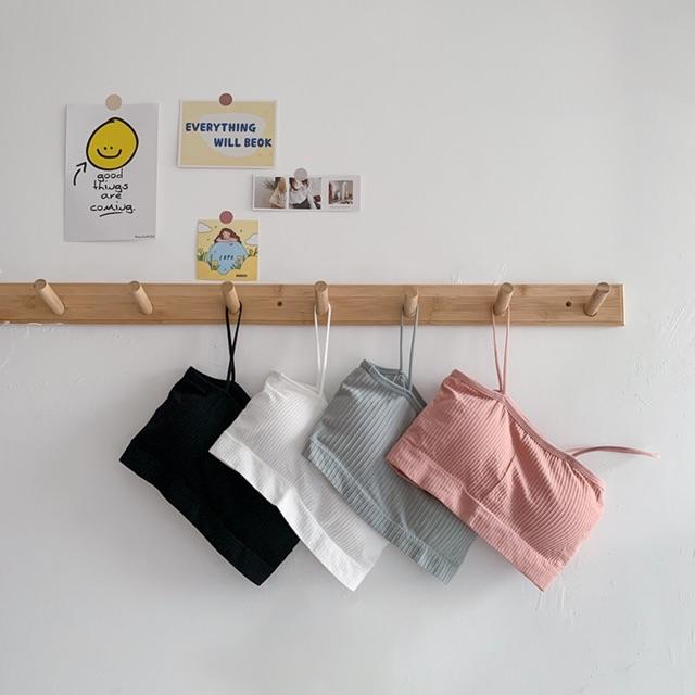 Áo ngực bra thun tăm hai dây cơ bản - áo lót cotton dành cho học sinh A809