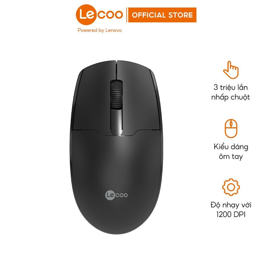 Chuột không dây Lecoo WS204 thiết kế công thái học dùng cho văn phòng chơi game chuyên nghiệp - BH 24 tháng, Hàng nhập khẩu