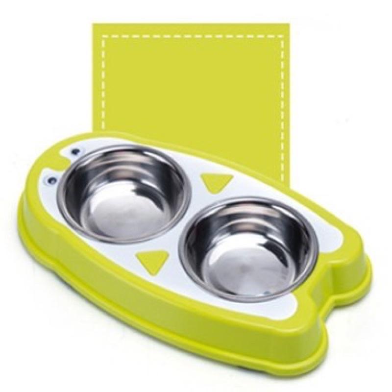 Bát đôi inox chim cánh cụt đựng thức ăn & nước uống - Bát ăn cho chó mèo cao cấp