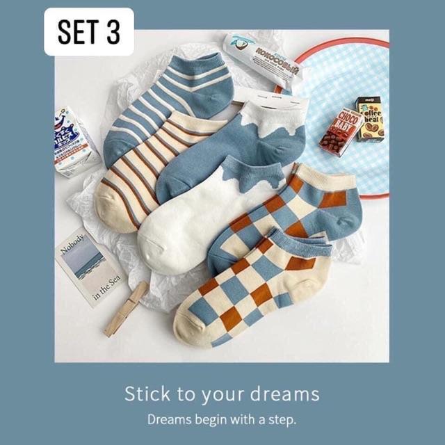 Set 5 đôi tất kháng khuẩn xuất Hàn