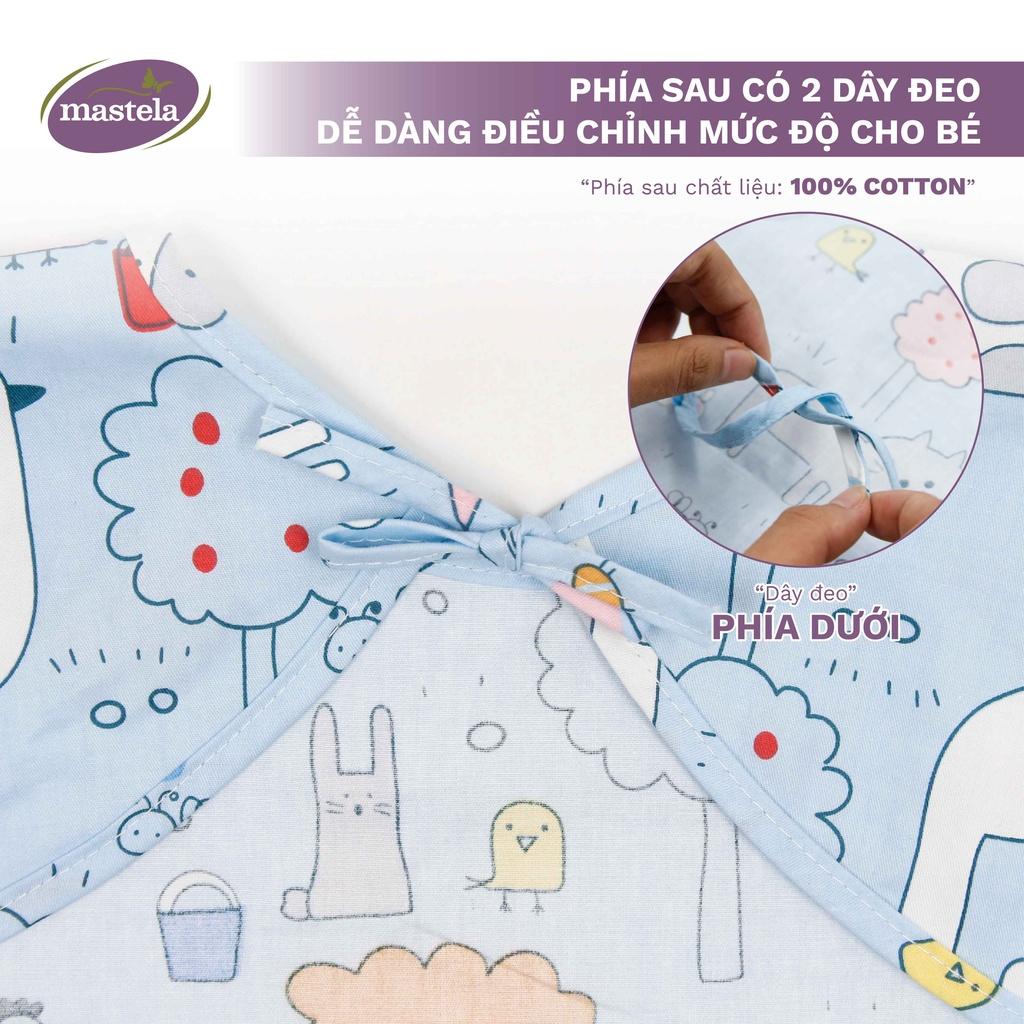 Áo yếm máng dài tay Cotton chống thấm nước cho bé tập ăn, tập vẽ Mastela size từ 6-36 tháng