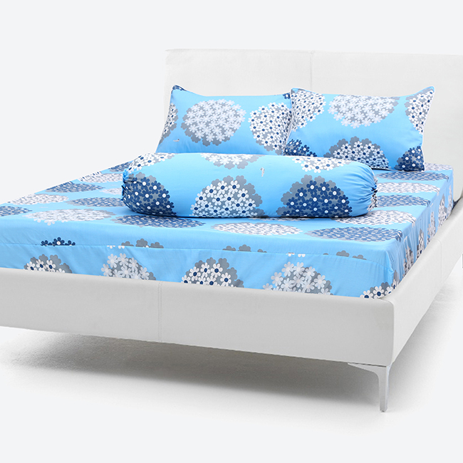 Bộ Drap Cotton Vải Áo Gối Chần Gòn- hoa tú cầu