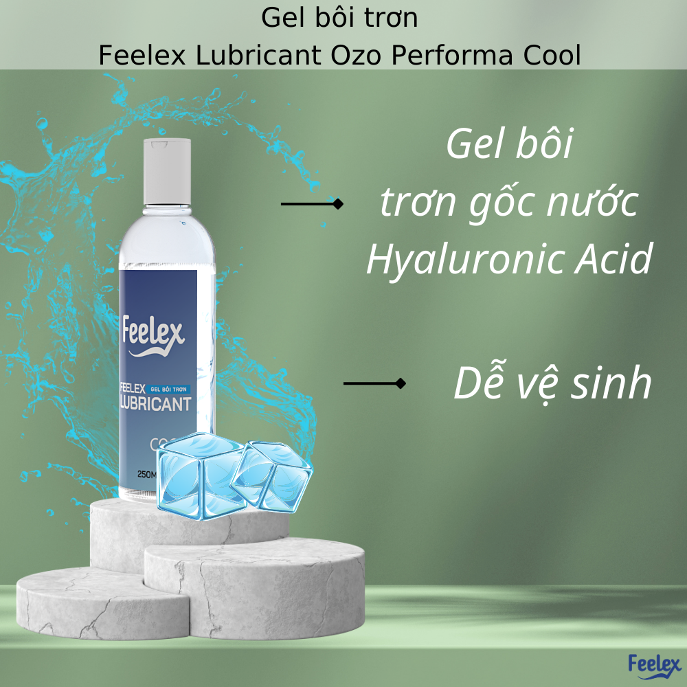 Gel bôi trơn Feelex Lubricant Cool mát lạnh, gấp đôi độ trơn - Lọ 250ml