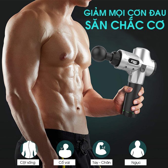 Thiết bị massage toàn thân Fuki Magic Gun MG007 (màu bạc)