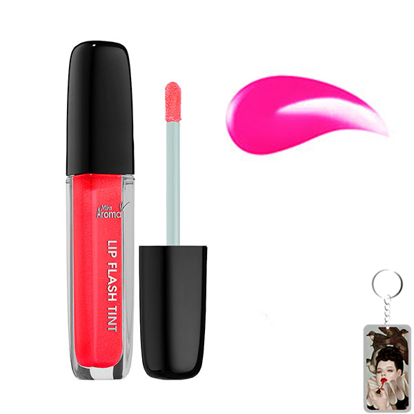 Son kem siêu lì Aroma Lip Flash Tint Hàn Quốc No.4 Màu hồng tặng kèm móc khóa