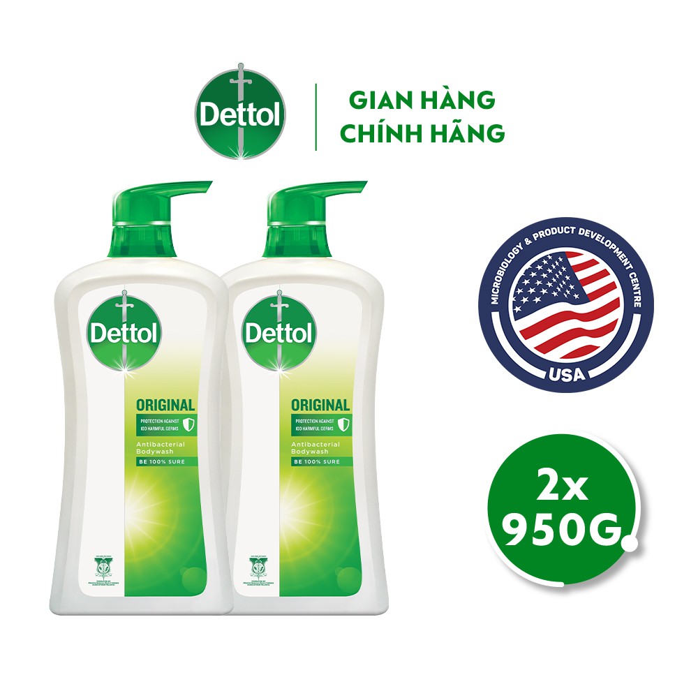 Bộ 2 Dettol Sữa tắm diệt khuẩn 950G