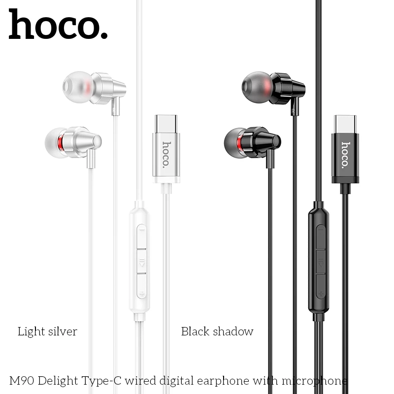Tai nghe Type C có mic DAC 16bit 48kHz dùng cho điện thoại Samsung/ Xiaomi/ iPhone15/16 Hoco M90 _ Hàng chính hãng