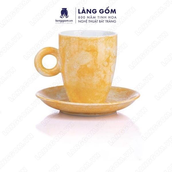 Cốc uống nước, Ly sứ vân đá nhiều màu dáng cốc Latte dung tích 330ml - Gốm sứ Bát Tràng cao cấp - Làng Gốm