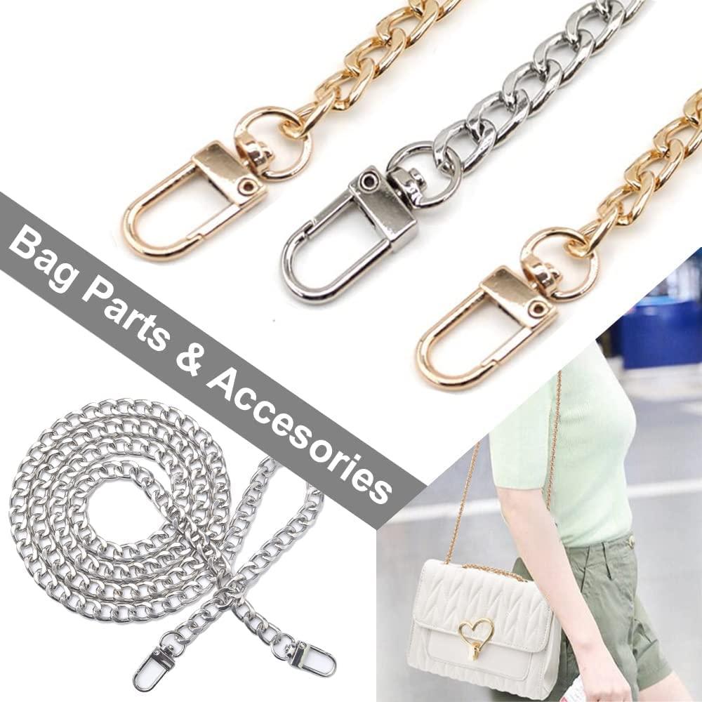 4 Chuỗi Túi Dây Xích Túi Đeo Vai Túi Xách Đeo Chéo Ví Thay Thế Chuỗi, Chuỗi Kim Loại Unwelded Với Móc Khóa Hợp Kim