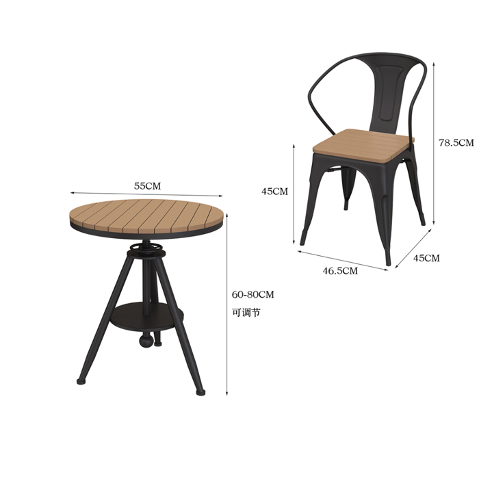 Bộ bàn ghế ngoài trời, bàn ghế ban công, bàn ghế cafe GHT010