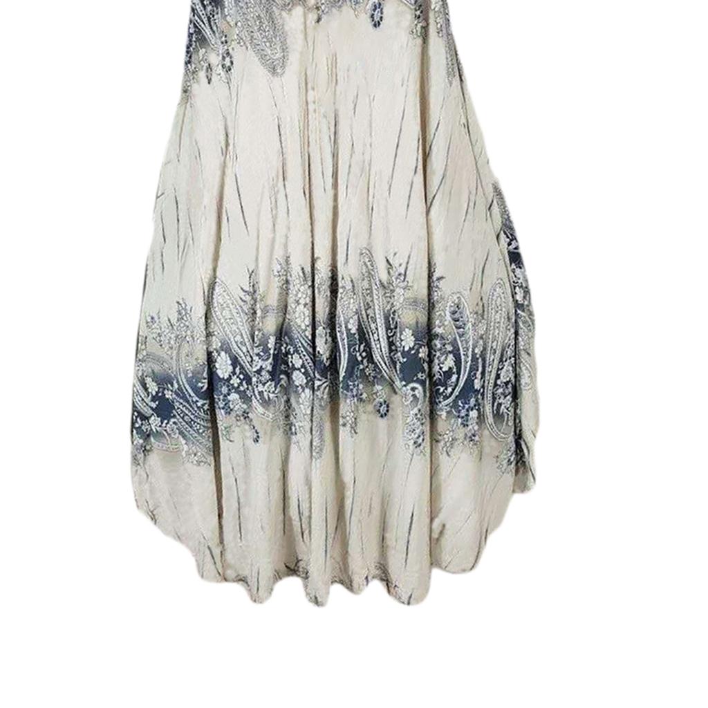 Ladies Summer Flower Plus Size Sleeveless Swing T-Shirt Beach Cover Up Dress