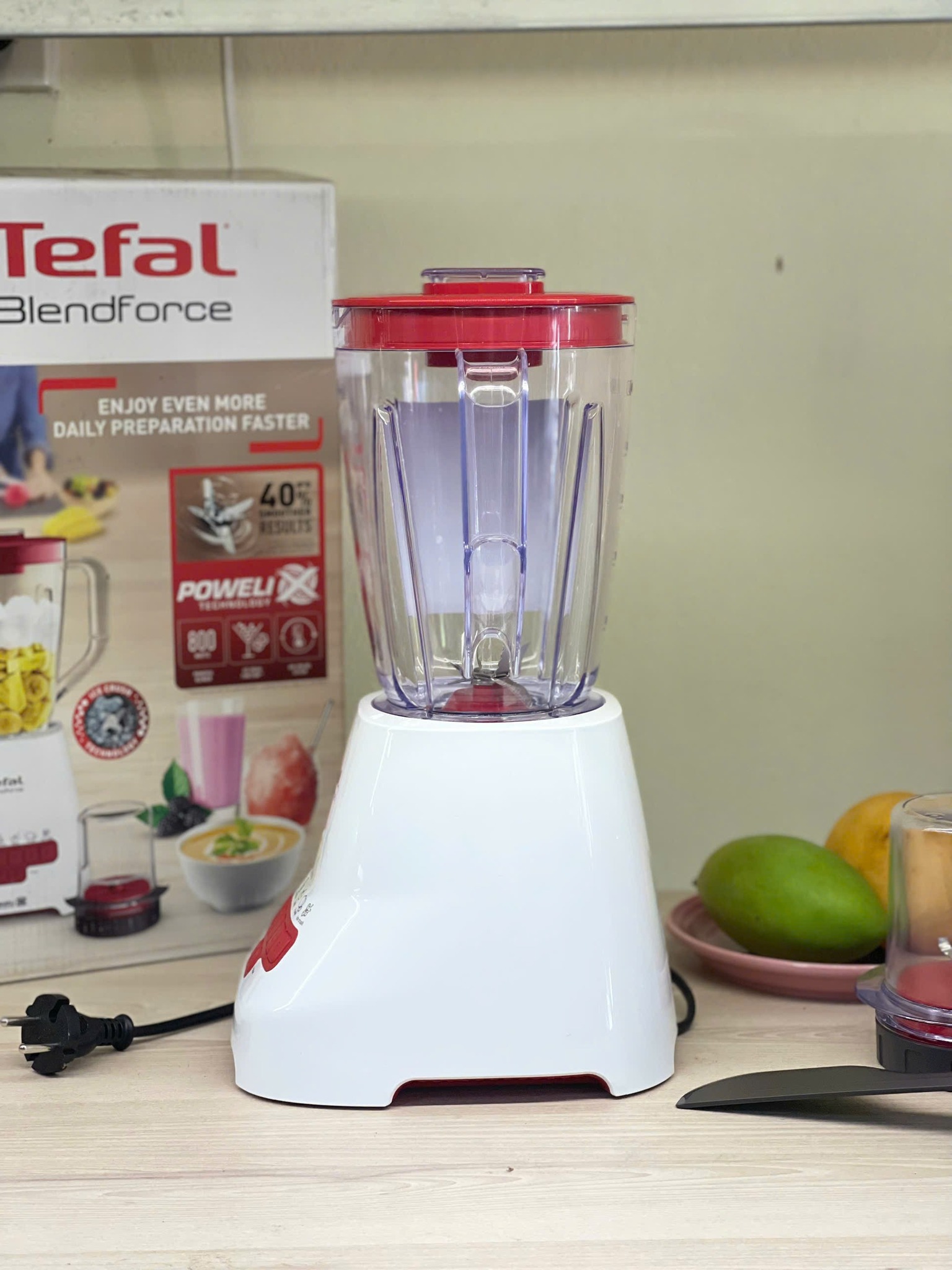 Máy xay sinh tố Tefal Blendforce Piano BL477566 màu đỏ, công suất 800W - Bảo hành chính hãng 2 năm, Hàng nhập khẩu