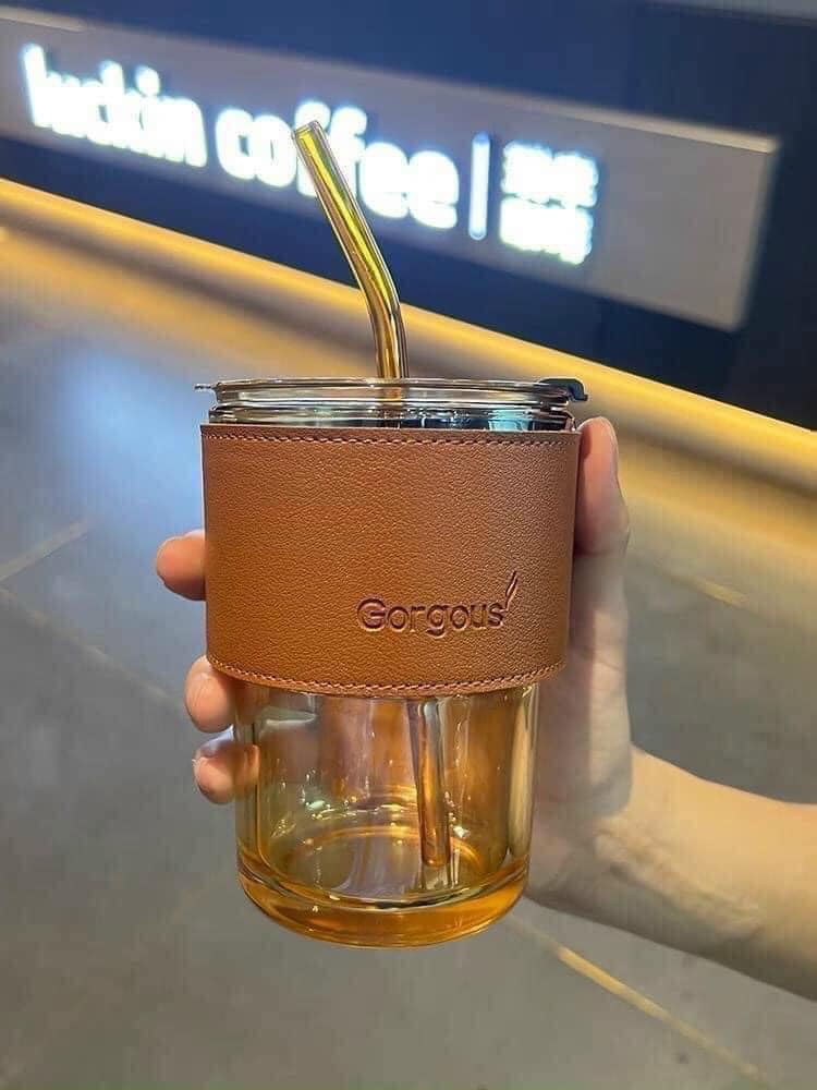 Cốc Thủy Tinh 450ml Bọc Da Cao Cấp