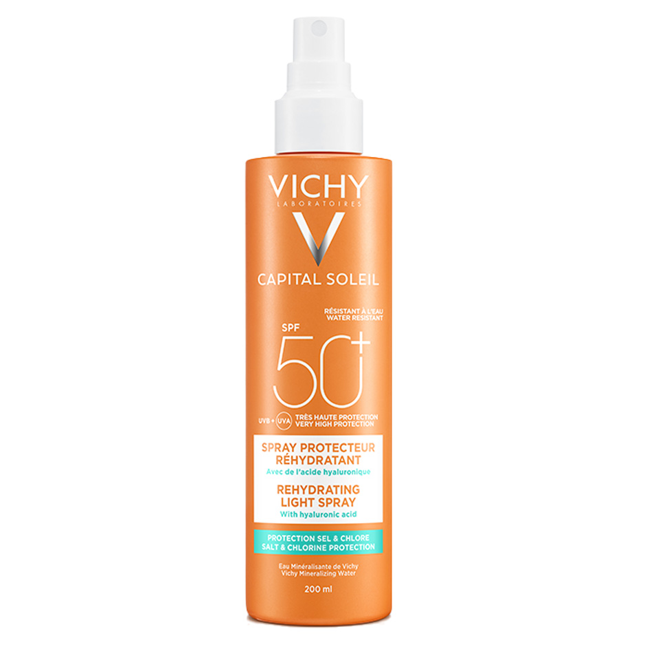 Xịt Chống Nắng Toàn Thân Lâu Trôi Vichy Capital Soleil SPF50+ 200ml (Tặng băng đô mèo xinh xắn)