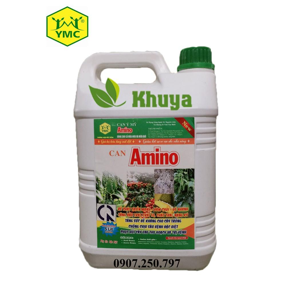 Can Phân bón vi lượng Can Amino Ý Mỹ YMC 08 Giúp Ra rễ Đâm chồi Đẻ nhánh Đậu trái 5 lít