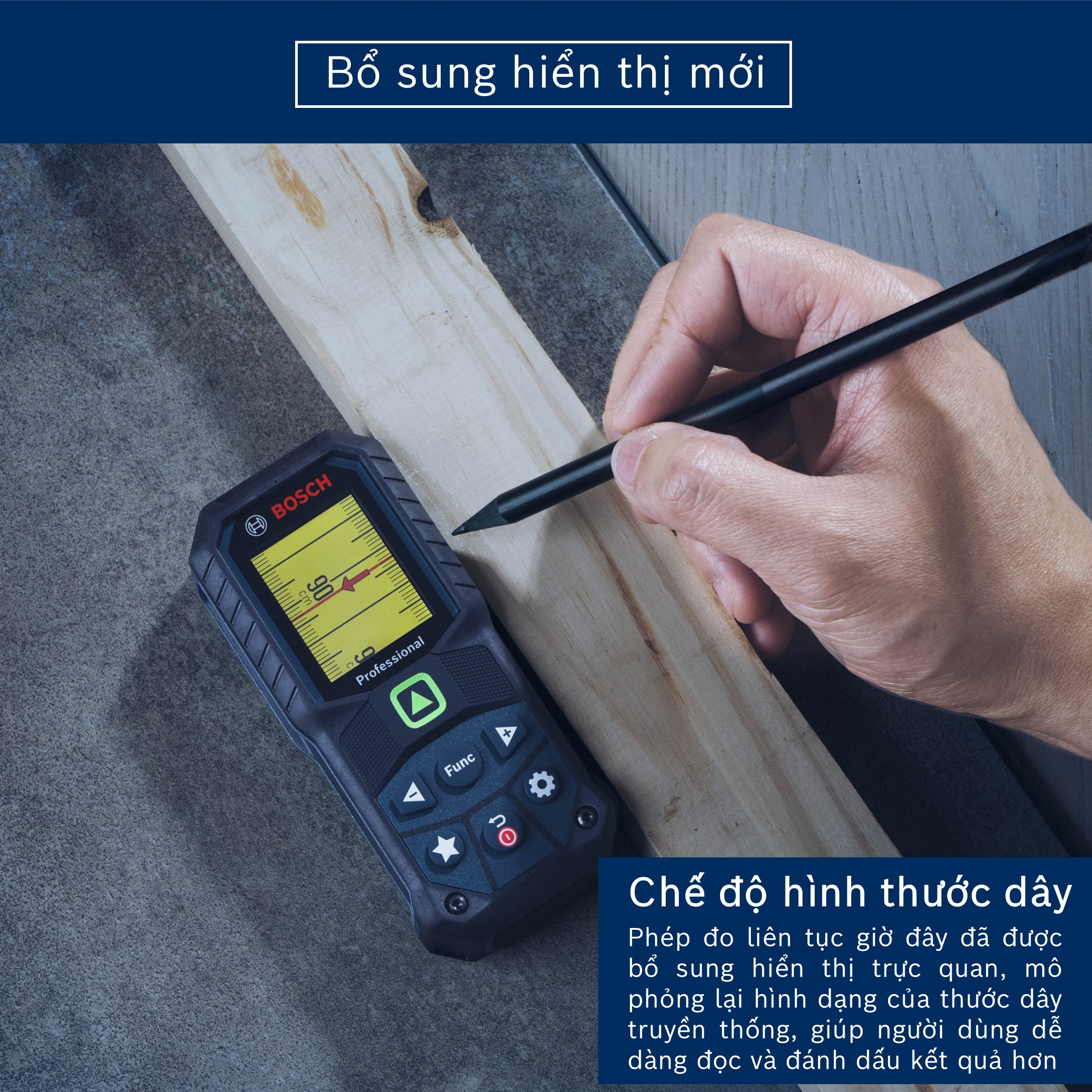 Máy đo khoảng cách Bosch laser xanh GLM 50-23 G