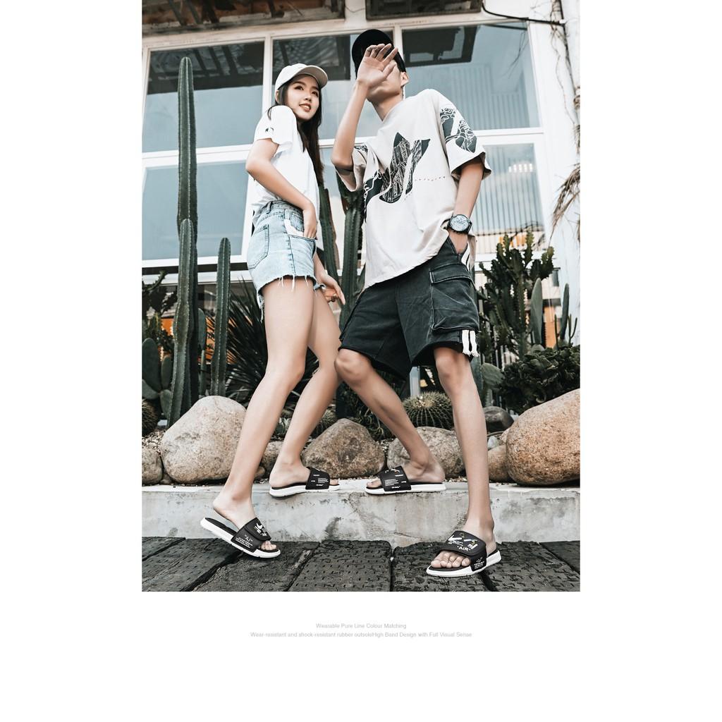 Dép lê quai ngang dán nam nữ unisex AJ Nice Cao cấp - Dép đôi thời trang ulzzang hàn quốc lên chân cực chất đi êm bền 74