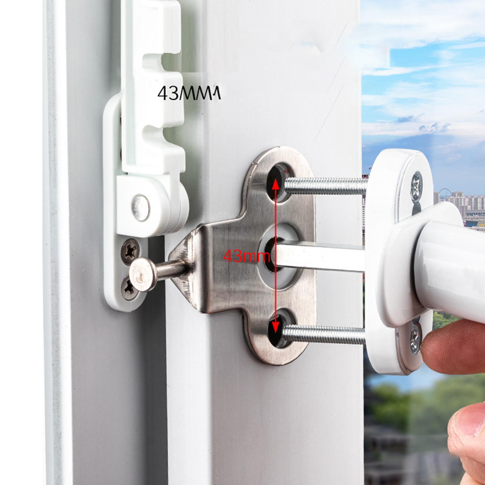 Childproof Window Restrictor, Child Safety Window Stopper, 4 Gear against Easy to Install and Use Window Lock for Dormitory Home