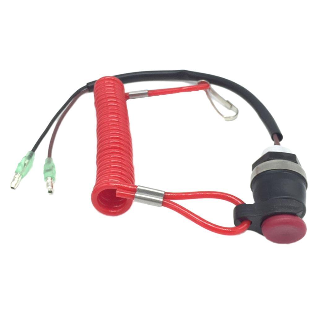 Boat Outboard Motor Kill Stop Switch & Safety Tether Lanyard Cord